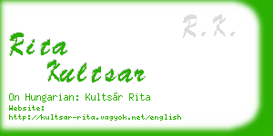 rita kultsar business card